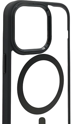 Чехол прозрачный с цветным бортиком MagSafe iPhone 14 Pro Черный 400_400_642430