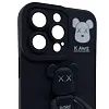 Силиконовый чехол для iPhone 14 Pro с 3D мишкой Черный 100_100_532550