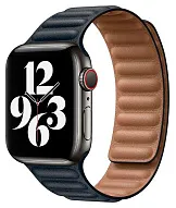 Ремешок из эко-кожи для Apple Watch 45 мм с магнитной застежкой, Midnight 500_191_117711