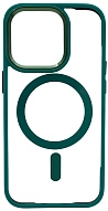 Чехол прозрачный с цветным бортиком MagSafe iPhone 14 Pro Зеленый 500_191_642411