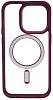 Чехол прозрачный с цветным бортиком MagSafe iPhone 14 Pro Бордовый 100_100_535008