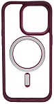 Чехол прозрачный с цветным бортиком MagSafe iPhone 14 Pro Бордовый 250_100_535008