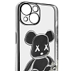 Чехол для iPhone 13 mini прозрачный с 3D мишкой Серебристый 100_100_533397