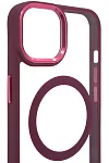 Чехол прозрачный с цветным бортиком MagSafe iPhone 14 Plus Бордовый 250_100_125035