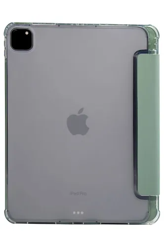 Прозрачный чехол-книжка для iPad Pro 11 с тройным загибом Зеленый 250_100_121679