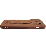 Силиконовый чехол для iPhone 14 Pro с 3D мишкой Коричневый 250_100_532539