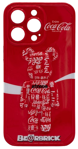 Чехол для iPhone 13 Pro Max мишка Coca Cola Красный 250_100_761825