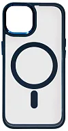 Чехол прозрачный с цветным бортиком MagSafe iPhone 14 Plus Синий 500_191_762183