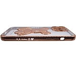 Чехол для iPhone 14 Pro Max прозрачный с 3D мишкой Золотой 250_100_533967