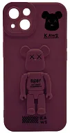 Силиконовый чехол для iPhone 13 с 3D мишкой Бордовый 500_191_532327