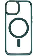 Чехол прозрачный с цветным бортиком MagSafe iPhone 14 Plus Зеленый 500_191_125046
