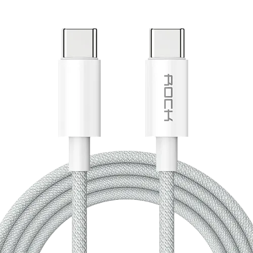 Кабель с быстрой зарядкой ROCK RCB0826 Type-C/Type-C 100W 1m, белый 250_100_113894