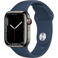 Часы Apple Watch Series 7 41mm Graphite Stainless Steel Case Abyss Blue Sport Band 500_191_150285