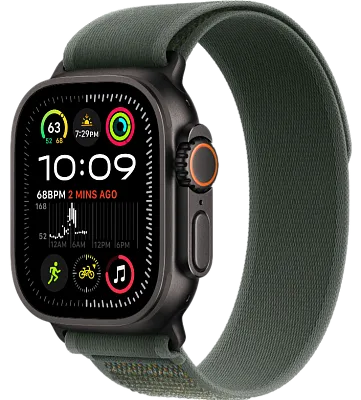 Часы Apple Watch Ultra 2 49mm Black Titanium Case GPS+Cellular Trail Loop Green M/L 400_400_191334