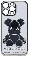 Чехол для iPhone 13 Pro прозрачный с 3D мишкой Серебристый 500_191_533498