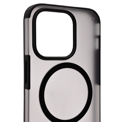 Чехол для iPhone 14 Pro Max Wlons с MagSafe прозрачный матовый с рамкой Черный 400_400_533913