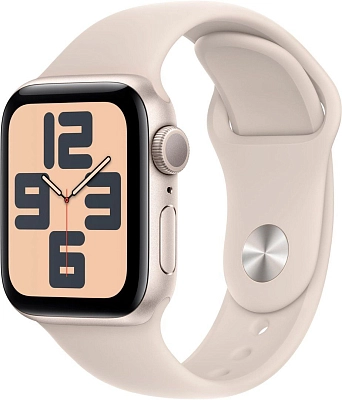Часы Apple Watch Series SE 2024 44mm Aluminium Case GPS Sport Band Starlight S/M 400_400_640559