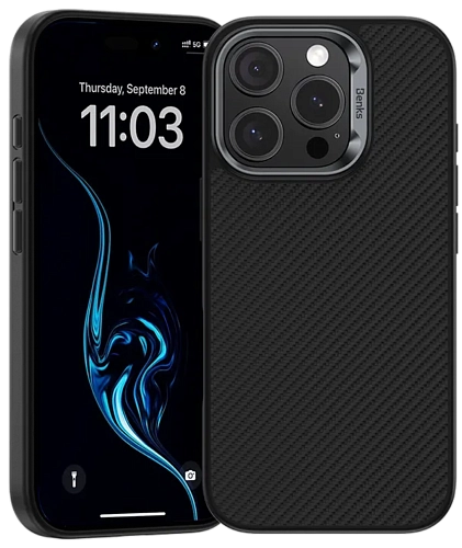 Чехол для iPhone 16 Pro Benks Armor Air Phone Case Built with Kevlar Black 250_100_585603