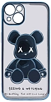 Чехол для iPhone 14 Plus прозрачный с 3D мишкой Голубой 250_100_533753