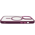 Чехол прозрачный с цветным бортиком MagSafe iPhone 14 Pro Бордовый 250_100_535009