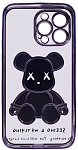 Чехол для iPhone 14 Pro Max прозрачный с 3D мишкой Фиолетовый 250_100_533981
