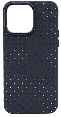 Плетеный Силиконовый чехол для iPhone 14 Pro Черный 400_400_137659