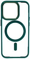 Чехол прозрачный с цветным бортиком MagSafe iPhone 14 Pro Max Зеленый 500_191_642376