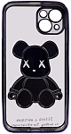 Чехол для iPhone 14 прозрачный с 3D мишкой Фиолетовый 250_100_534252