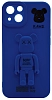Силиконовый чехол для iPhone 14 Plus с 3D мишкой Синий 100_100_532377