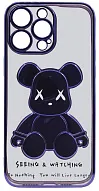 Чехол для iPhone 13 Pro Max прозрачный с 3D мишкой Синий 500_191_533443