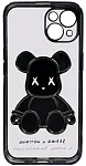 Чехол для iPhone 14 прозрачный с 3D мишкой Черный 250_100_131936