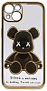 Чехол для iPhone 13 mini прозрачный с 3D мишкой Золотой 100_100_533384