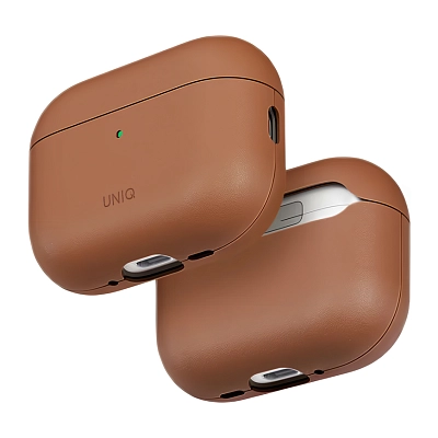 Кожаный чехол для AirPods Pro 3 Uniq Lyden VEX Vegan Leather - Caramel 400_400_623707