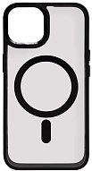 Чехол прозрачный с цветным бортиком MagSafe iPhone 14 Plus Черный 500_191_642361