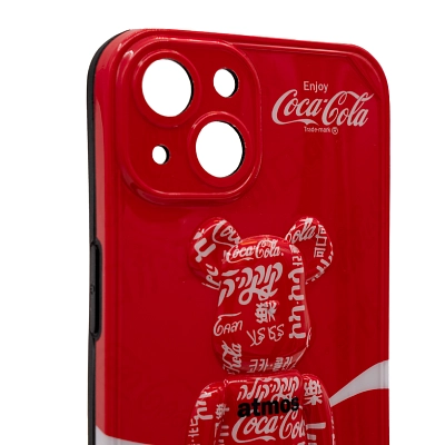 Чехол для iPhone 13 мишка Coca Cola Красный 400_400_533537