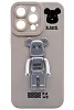 Силиконовый чехол для iPhone 13 Pro с 3D мишкой Белый 100_100_121826