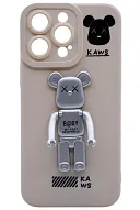 Силиконовый чехол для iPhone 14 Pro с 3D мишкой Белый 500_191_122144