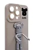 Силиконовый чехол для iPhone 13 Pro с 3D мишкой Белый 100_100_121829