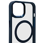 Чехол прозрачный с цветным бортиком MagSafe iPhone 14 Pro Max Синий 250_100_642390