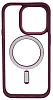 Чехол прозрачный с цветным бортиком MagSafe iPhone 14 Pro Max Бордовый 100_100_534974