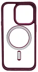 Чехол прозрачный с цветным бортиком MagSafe iPhone 14 Pro Max Бордовый 250_100_534974
