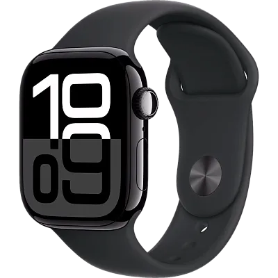 Часы Apple Watch Series 10 46mm Jet Black Aluminium Case GPS Sport Band Black S/M 400_400_150245