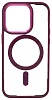 Чехол прозрачный с цветным бортиком MagSafe iPhone 14 Pro Бордовый 100_100_535007