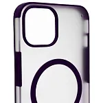 Чехол для iPhone 14 Wlons с MagSafe прозрачный матовый с рамкой Фиолетовый 250_100_534172