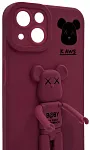 Силиконовый чехол для iPhone 13 с 3D мишкой Бордовый 250_100_137743