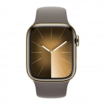 Часы Apple Watch Series 9 45mm Gold Stainless Steel Case Sport Band Clay M/L 400_400_117792