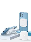 Зарядное устройство Duzzona W7 3в1 Magnetic Wireless Charger Type-C с подставкой, White 250_100_119285