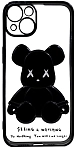 Чехол для iPhone 14 Plus прозрачный с 3D мишкой Черный 250_100_533778