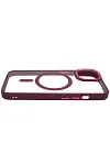 Чехол прозрачный с цветным бортиком MagSafe iPhone 14 Plus Бордовый 250_100_125034