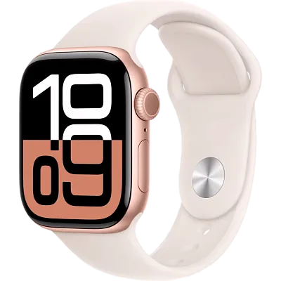 Часы Apple Watch Series 10 46mm Rose Gold Aluminium Case GPS Sport Band Starlight S/M 400_400_150271